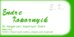 endre kopornyik business card